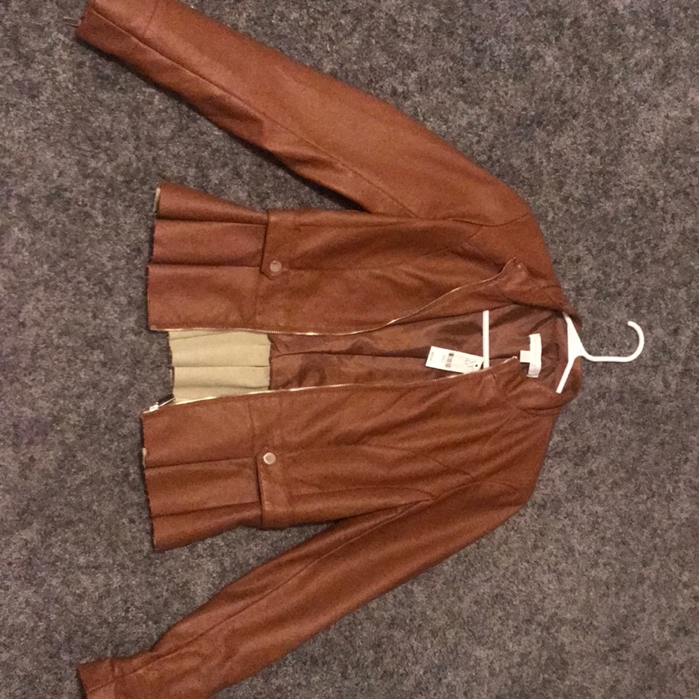 New York &Company new w tags brown leather jacket!